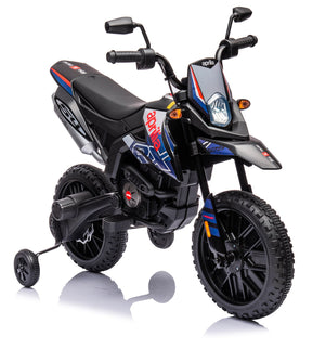 Moto Elettrica per Bambini 12V con Licenza Aprilia RX-125 Motocross Blu