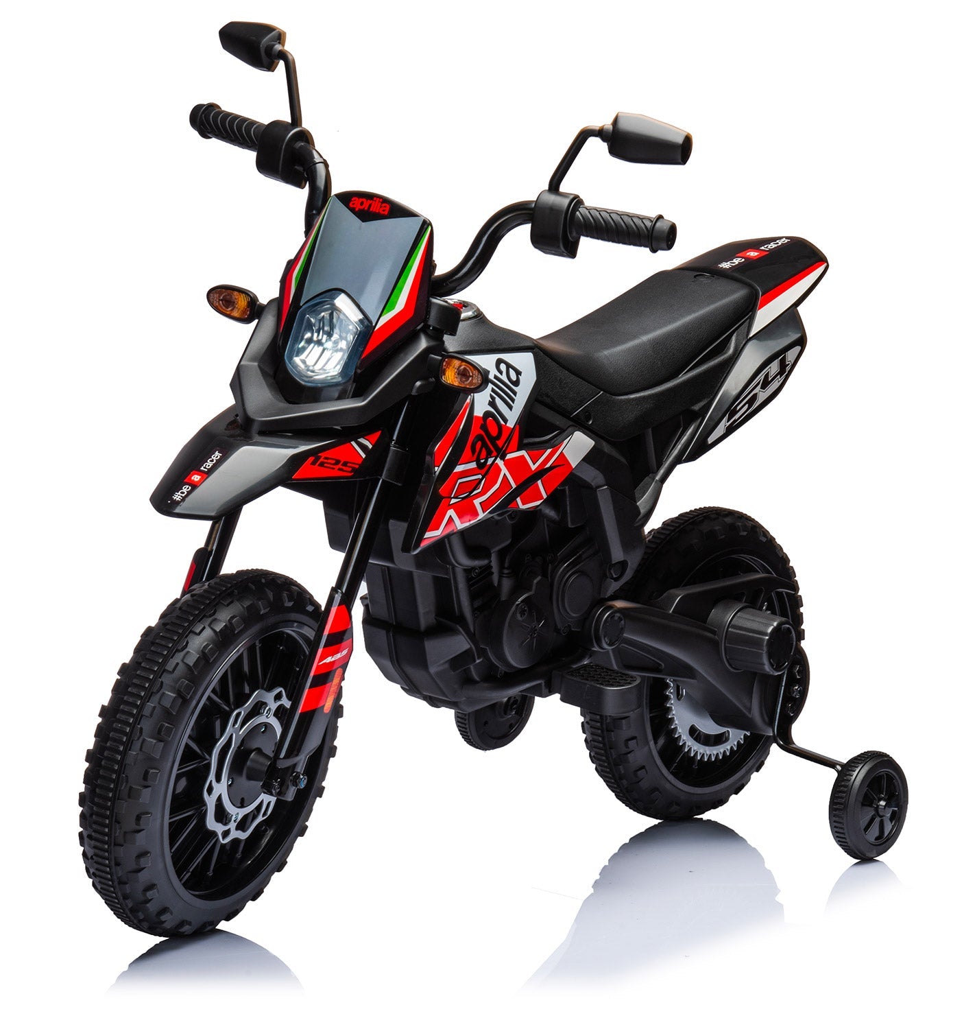 Moto Elettrica per Bambini 12V con Licenza Aprilia RX-125 Motocross Rossa