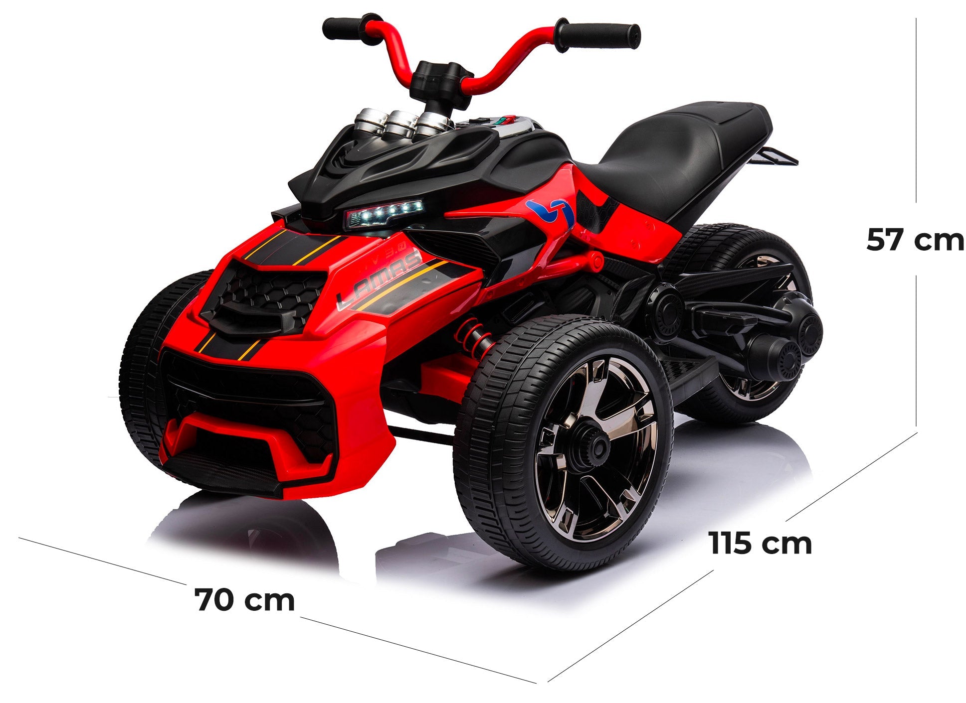 Mini Quad Elettrico per Bambini 3 Ruote 12V ATV 3.0 Rosso