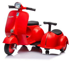 Piaggio Vespa con Sidecar Small Elettrica 6V per Bambini Rossa