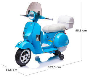 Piaggio Vespa PX150 Full Elettrica 12V per Bambini Azzurra