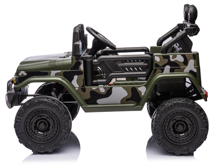 Macchina Elettrica per Bambini 12V Toyota Cruiser Verde Militare