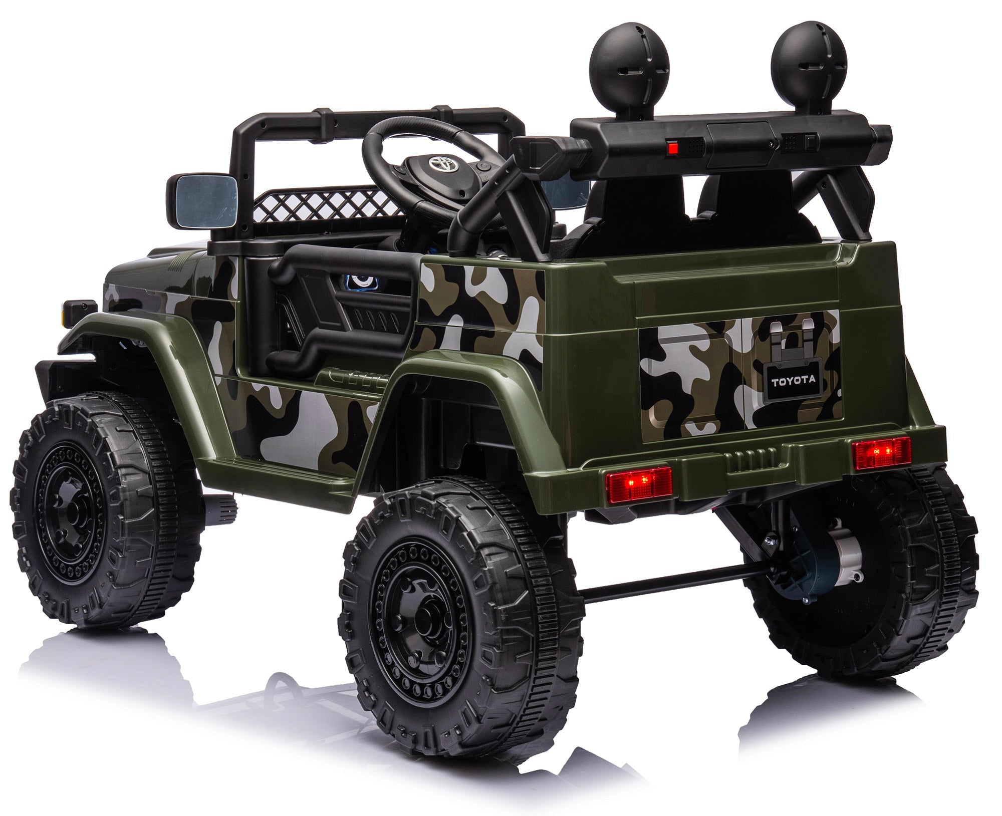 Macchina Elettrica per Bambini 12V Toyota Cruiser Verde Militare