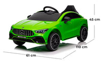 Macchina Elettrica per Bambini 12V con Licenza Mercedes CLA45 AMG Verde