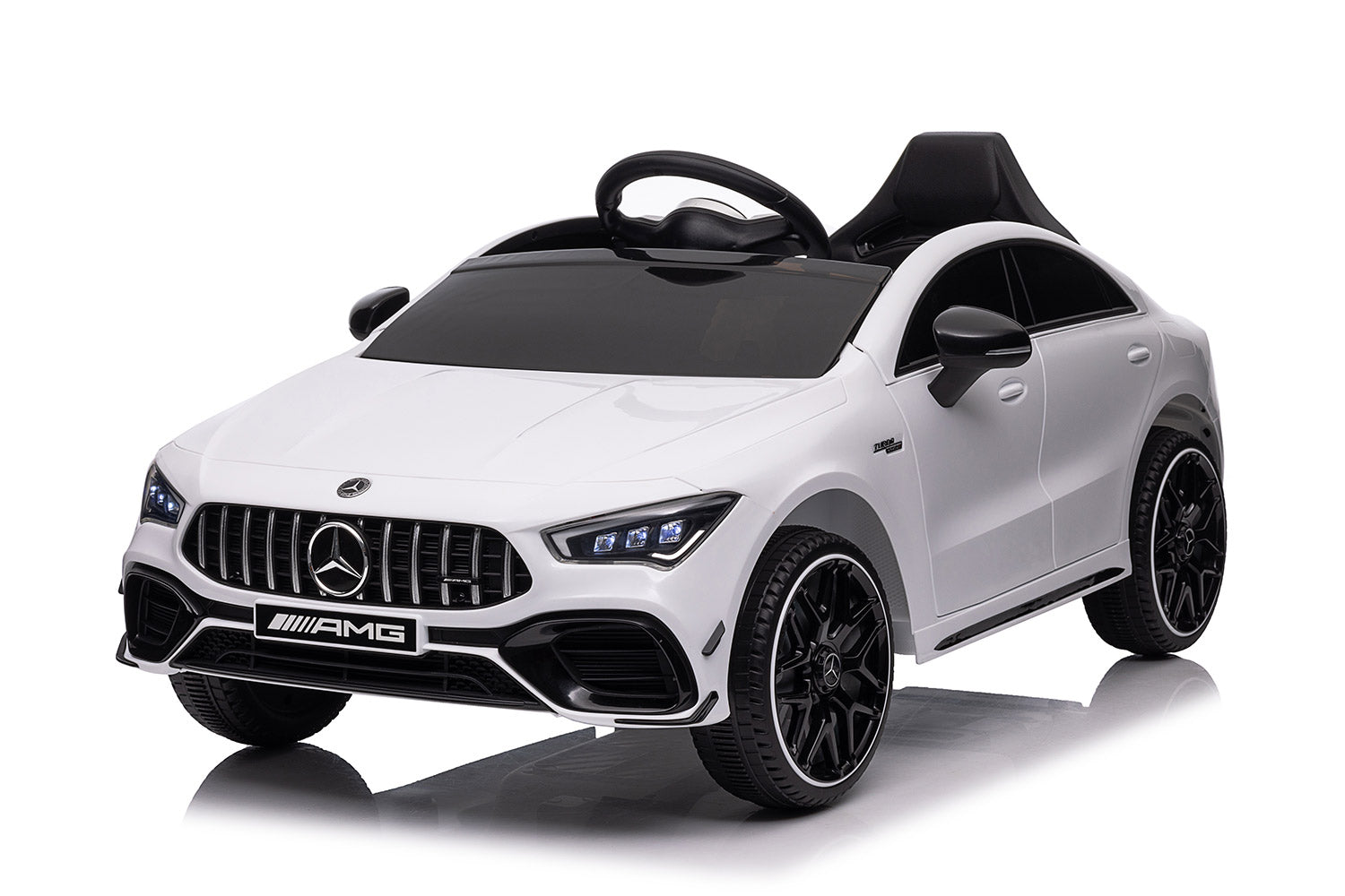 Macchina Elettrica per Bambini 12V con Licenza Mercedes CLA45 AMG Bianca