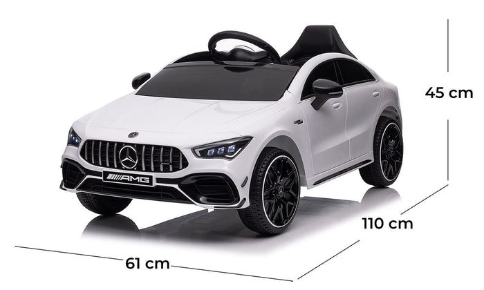 Macchina Elettrica per Bambini 12V con Licenza Mercedes CLA45 AMG Bianca