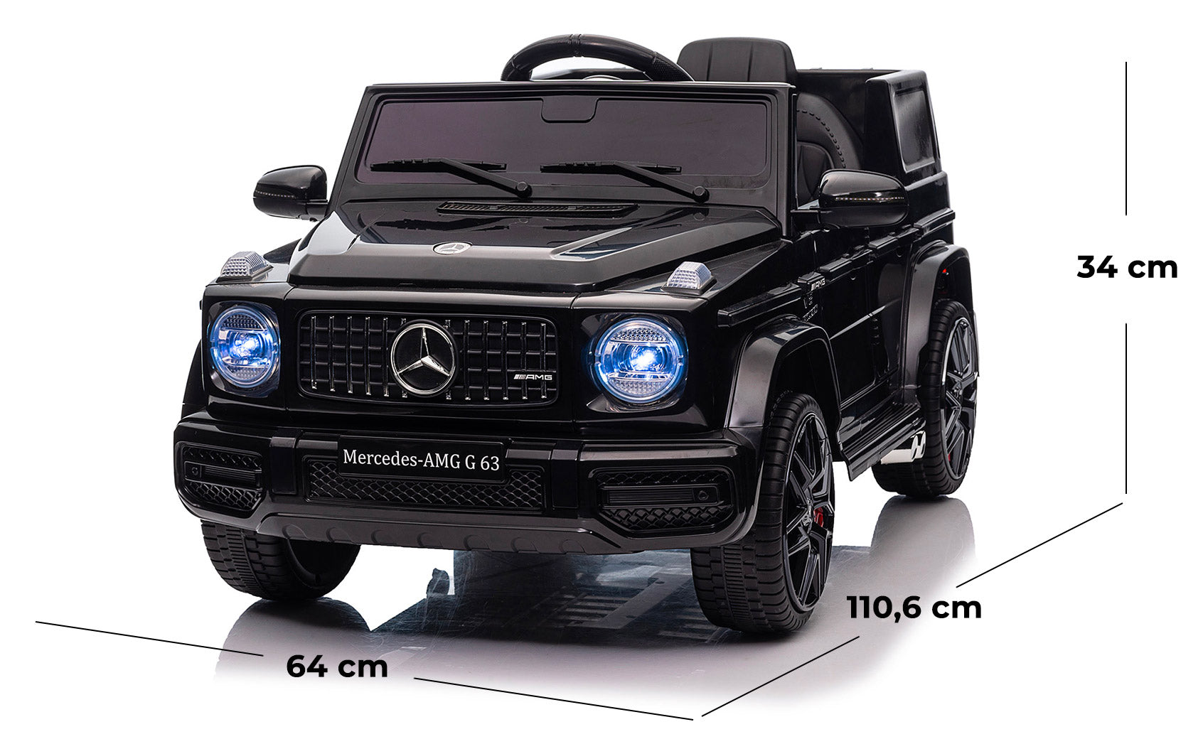 Macchina Elettrica per Bambini 12V con Licenza Mercedes AMG G63 Small Nera