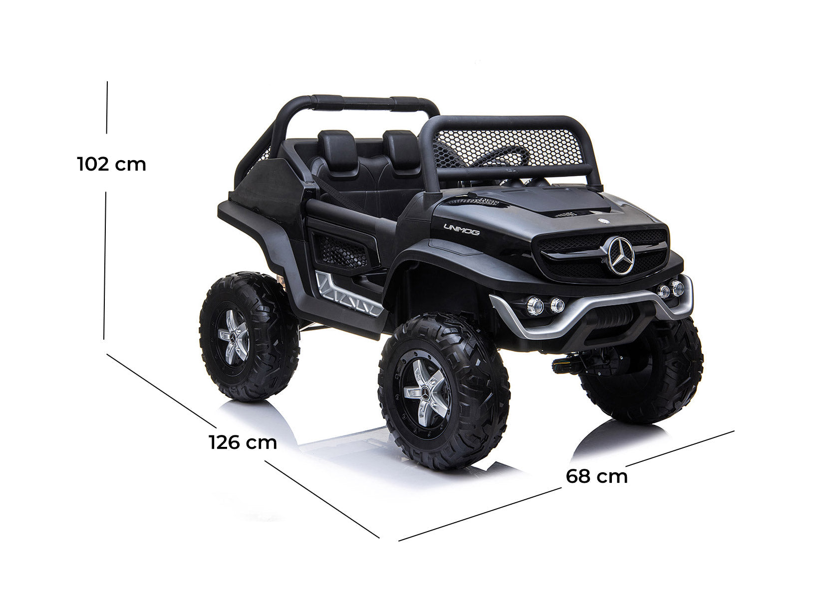 Macchina Elettrica per Bambini 12V con Licenza Mercedes Unimog Nera