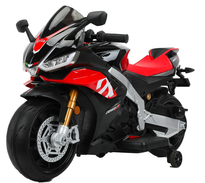 Moto Elettrica per Bambini 12V con Licenza Aprilia RSV4 BIG Nera