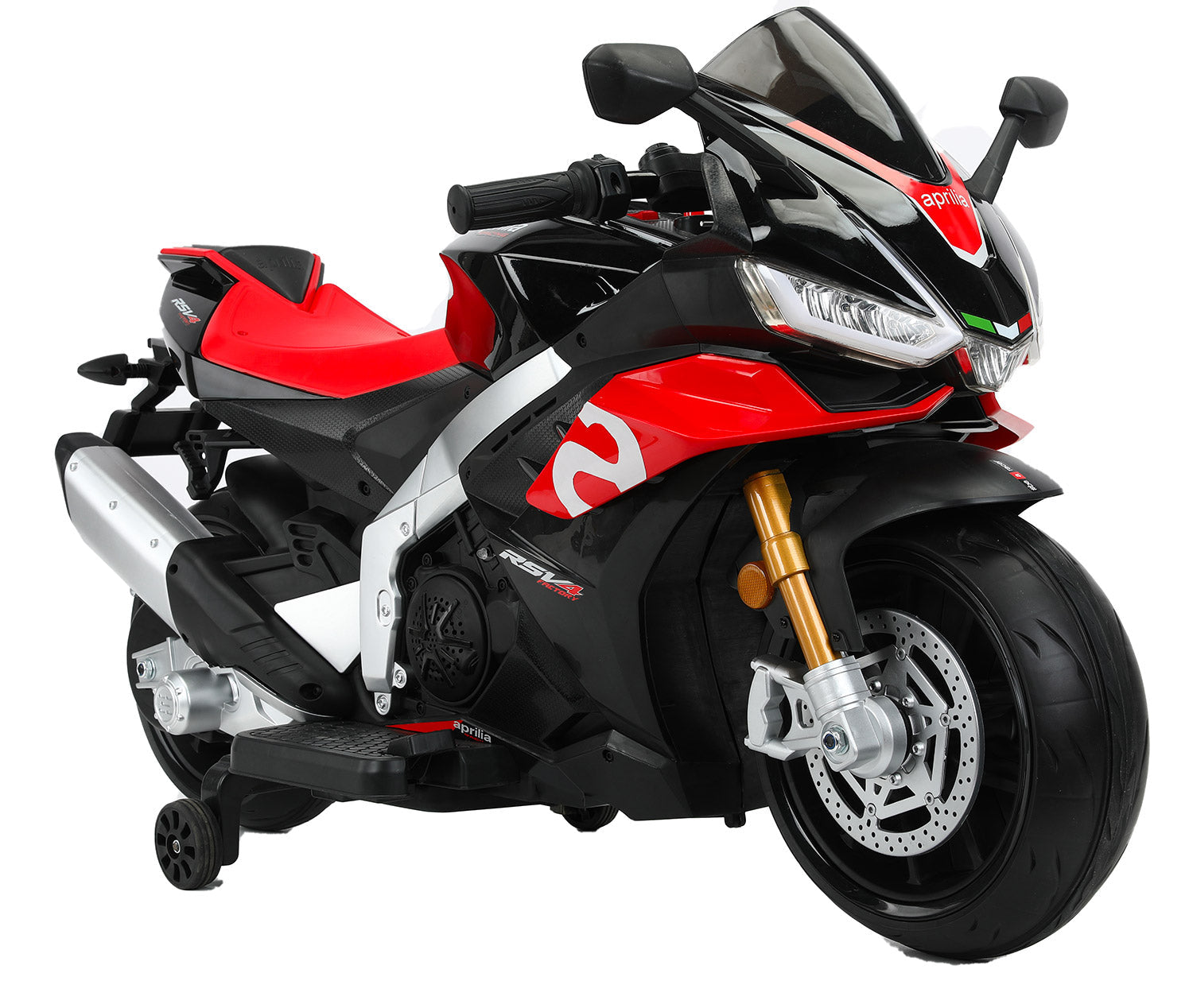 Moto Elettrica per Bambini 12V con Licenza Aprilia RSV4 BIG Nera