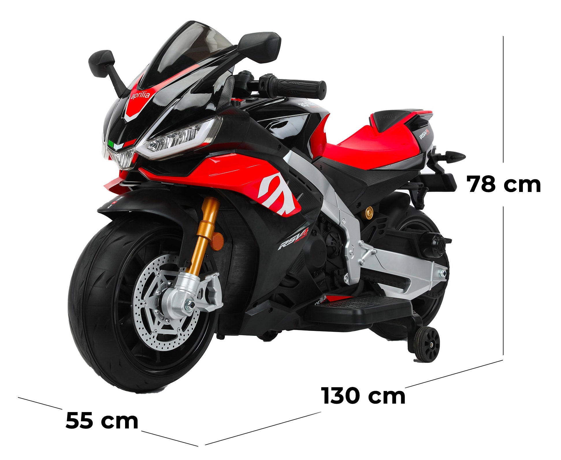 Moto Elettrica per Bambini 12V con Licenza Aprilia RSV4 BIG Nera