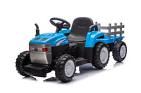 Trattore Elettrico per Bambini 12V con Rimorchio Blu