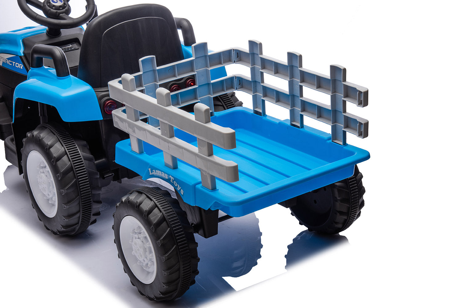 Trattore Elettrico per Bambini 12V con Rimorchio Blu