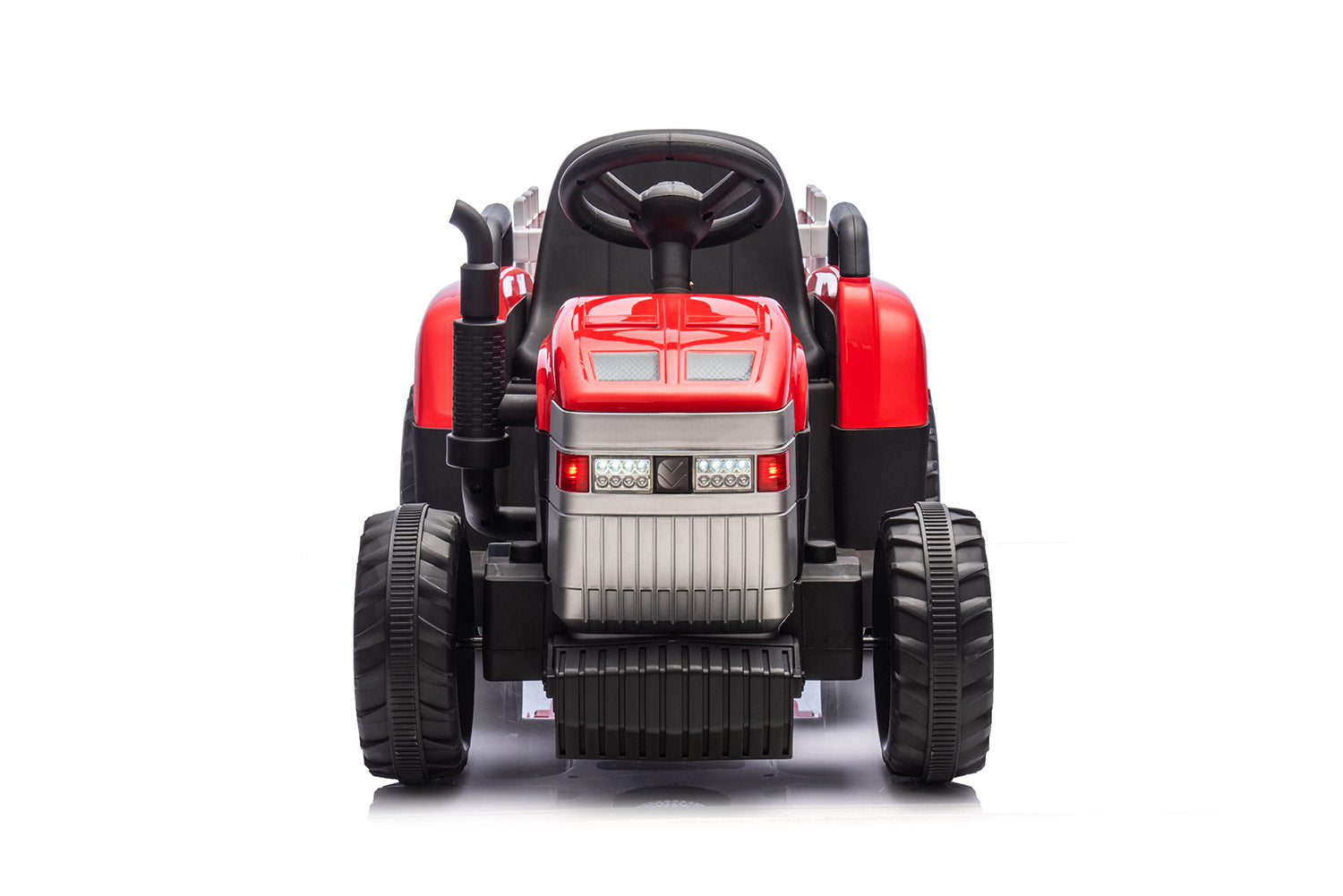 Trattore Elettrico per Bambini 12V con Rimorchio Rosso