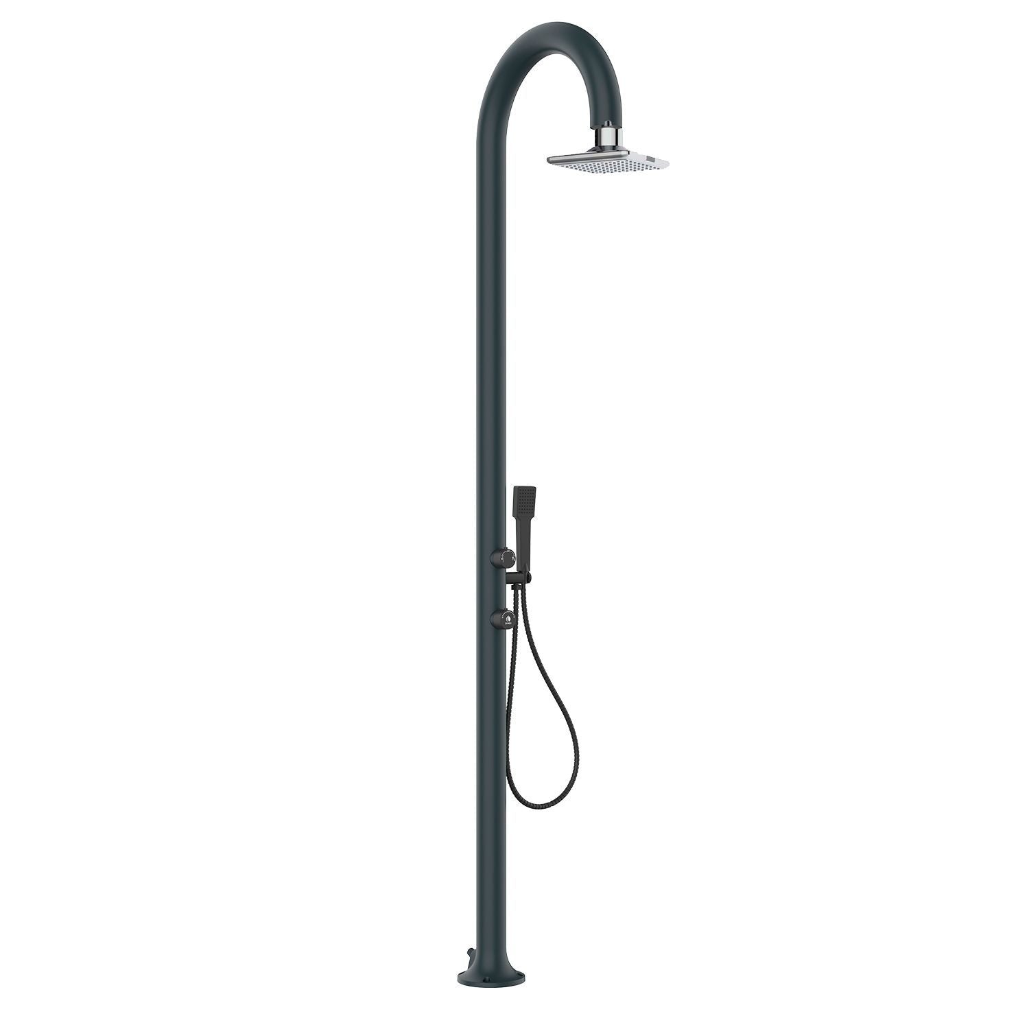 Sined LUNA ALU D GRIGIA LED Doccia in alluminio Doppio Attacco Dacqua Soffione Iswitch LED grigia