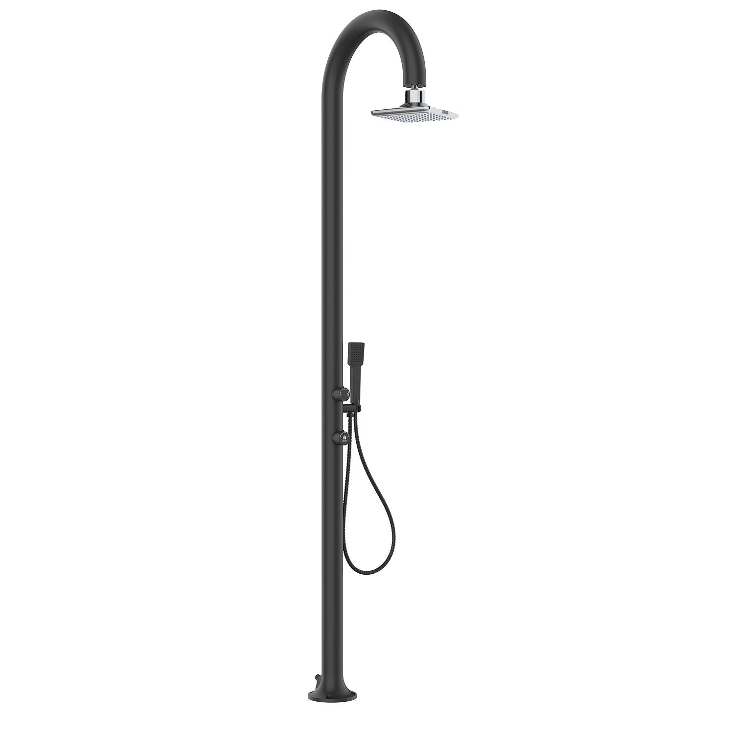 Sined LUNA ALU D NERA LED Doccia in alluminio Doppio Attacco Dacqua Soffione Iswitch LED nero