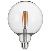 Lampadina LED E27 trasparente globo 125 mm. 8W 2700K (luce calda)