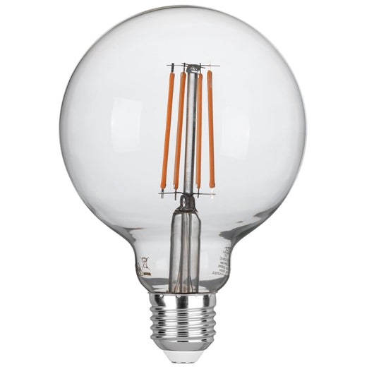 Lampadina LED E27 trasparente globo 95 mm. 8W 5000K (luce fredda)