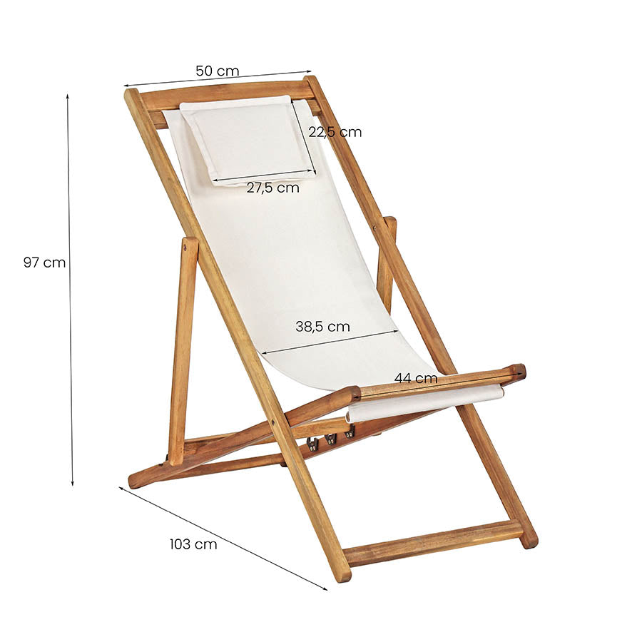 Sdraio da Giardino pieghevole 103x50xH97 cm in legno Erica