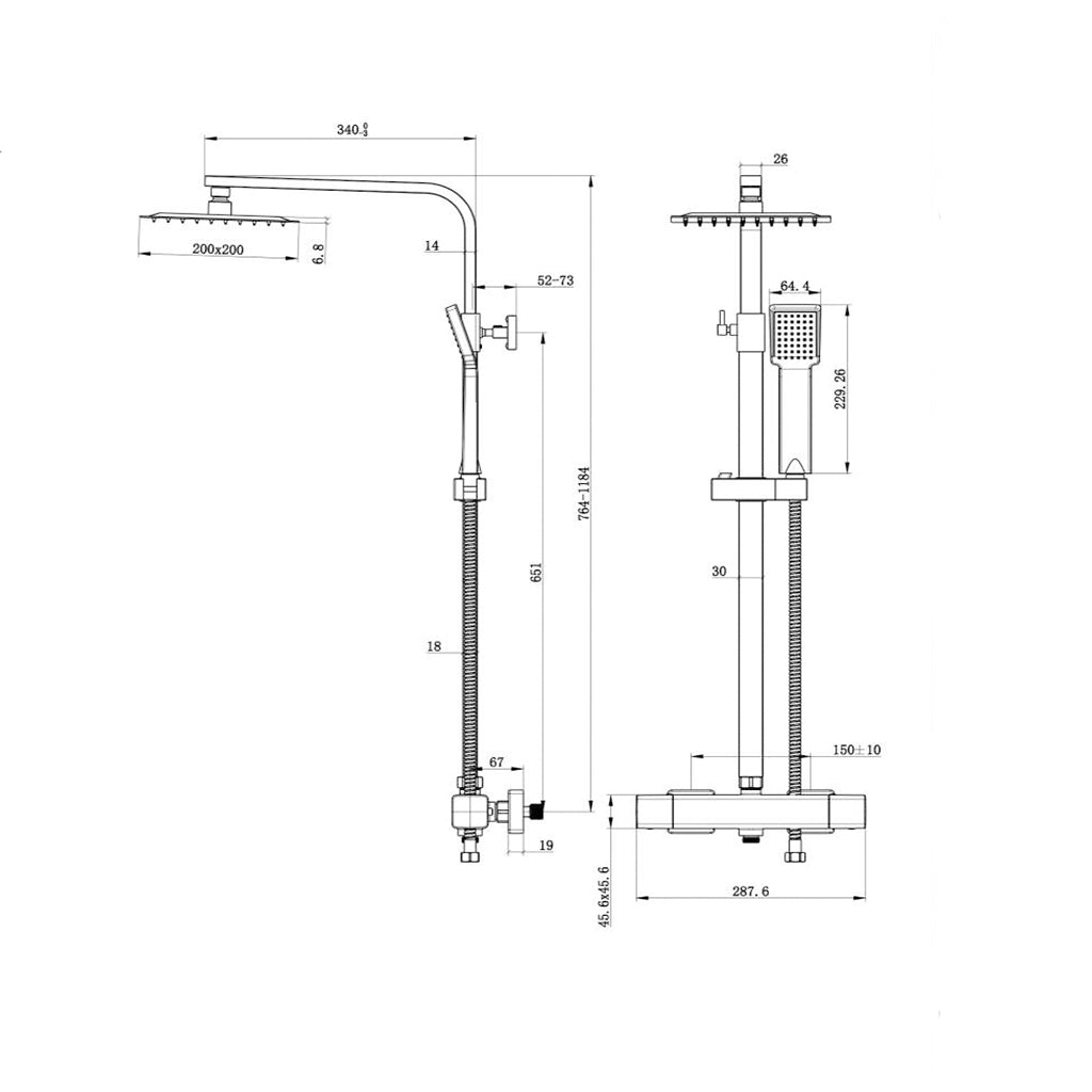 AICA Colonna doccia multifunzioni termostato soffione quadrato in acciaio inox rubinetteria doccia termostatica cromo