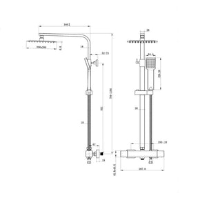 AICA Colonna doccia multifunzioni termostato soffione quadrato in acciaio inox rubinetteria doccia termostatica cromo