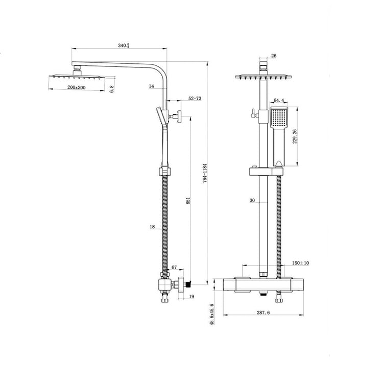 AICA Colonna doccia multifunzioni termostato soffione quadrato in acciaio inox rubinetteria doccia termostatica cromo