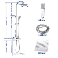 AICA Colonna Doccia con Miscelatore Termostatico, Set Doccia con Soffione 20x20cm e 40x280mm Rubinetto Cromo