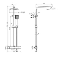 AICA Colonna Doccia con Miscelatore Termostatico, Set Doccia con Soffione 20x20cm e 40x280mm Rubinetto Cromo