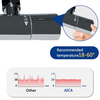 AICA Set Doccia Completo Cromo con Soffione, Doccetta, Rubinetto e Saliscendi Tondi, Miscelatore Termostatico Doccia