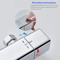 AICA Colonna doccia multifunzioni termostato soffione quadrato in acciaio inox rubinetteria doccia termostatica cromo