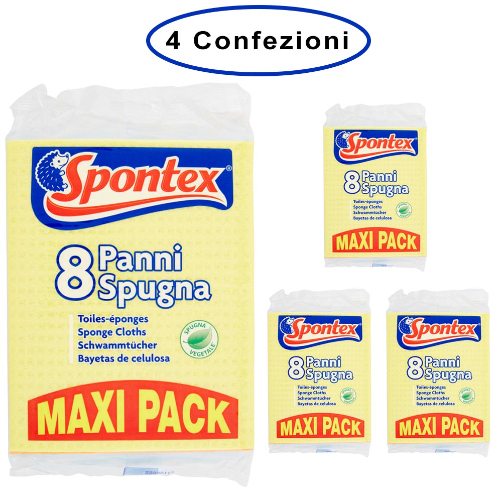 Spontex panni spugna super assorbenti super assorbenti 4 confezioni da 8 spugne