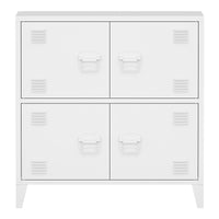 Armadio Hamina a 4 Ante Mobile in Acciaio per Archivio 82 x 80 x 40 cm Bianco [en.casa]