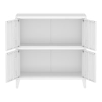 Armadio Hamina a 4 Ante Mobile in Acciaio per Archivio 82 x 80 x 40 cm Bianco [en.casa]