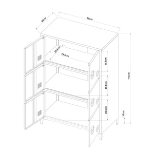 Armadio Hamina Mobile in Acciaio per Archivio 113 x 80 x 40 cm Nero [en.casa]