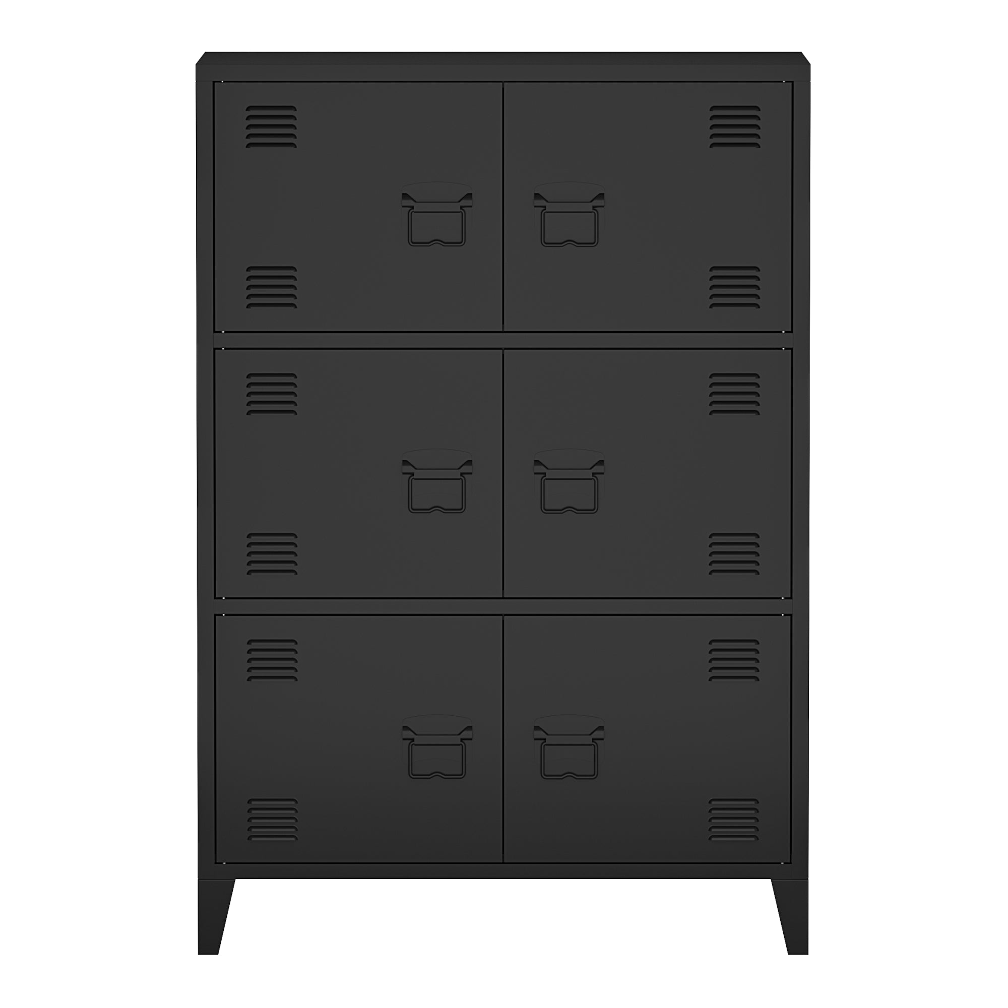 Armadio Hamina Mobile in Acciaio per Archivio 113 x 80 x 40 cm Nero [en.casa]