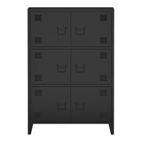 Armadio Hamina Mobile in Acciaio per Archivio 113 x 80 x 40 cm Nero [en.casa]