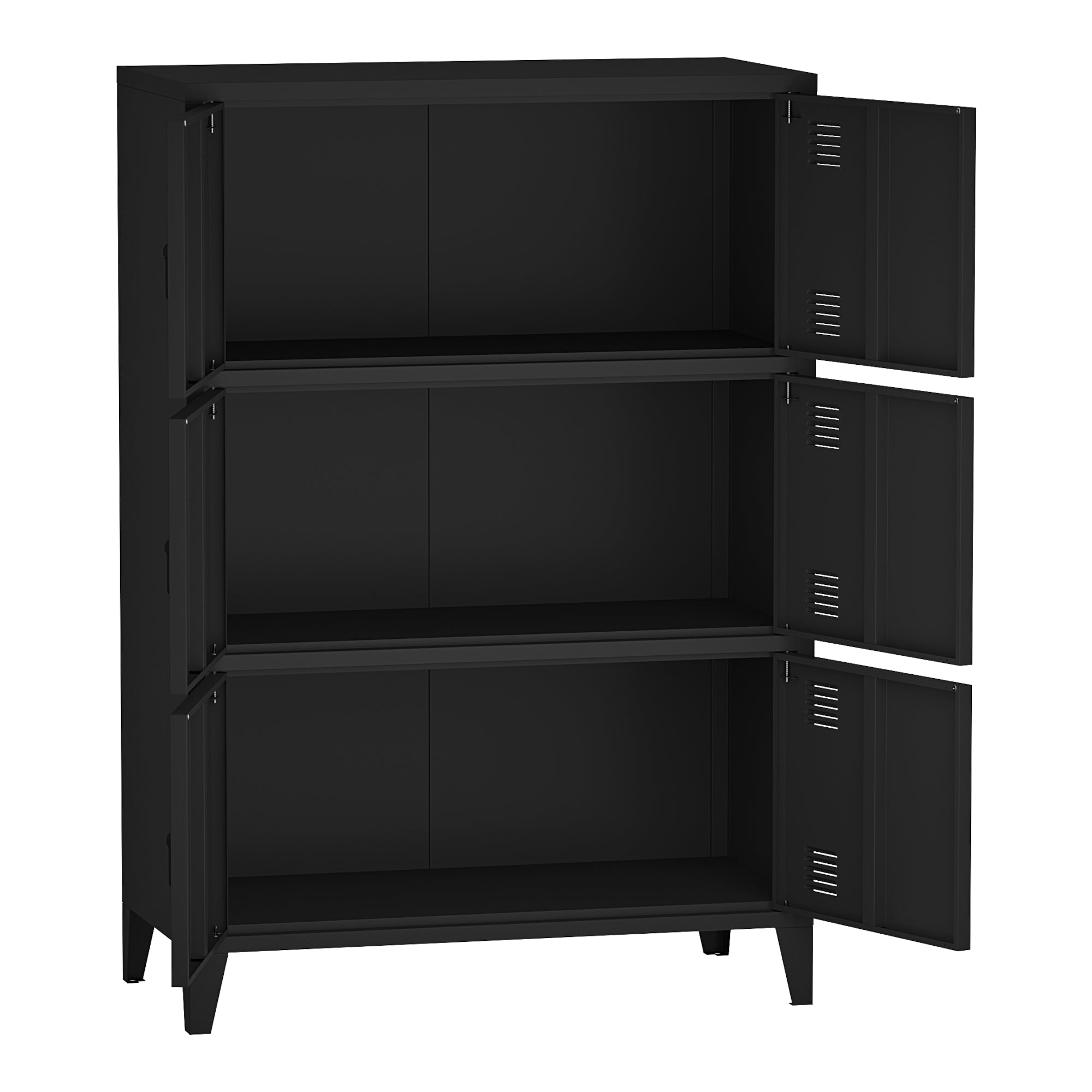 Armadio Hamina Mobile in Acciaio per Archivio 113 x 80 x 40 cm Nero [en.casa]