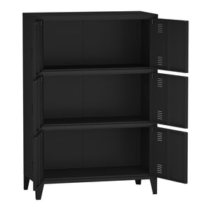 Armadio Hamina Mobile in Acciaio per Archivio 113 x 80 x 40 cm Nero [en.casa]