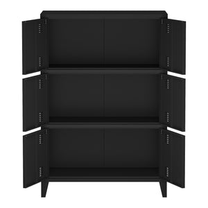 Armadio Hamina Mobile in Acciaio per Archivio 113 x 80 x 40 cm Nero [en.casa]