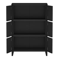 Armadio Hamina Mobile in Acciaio per Archivio 113 x 80 x 40 cm Nero [en.casa]