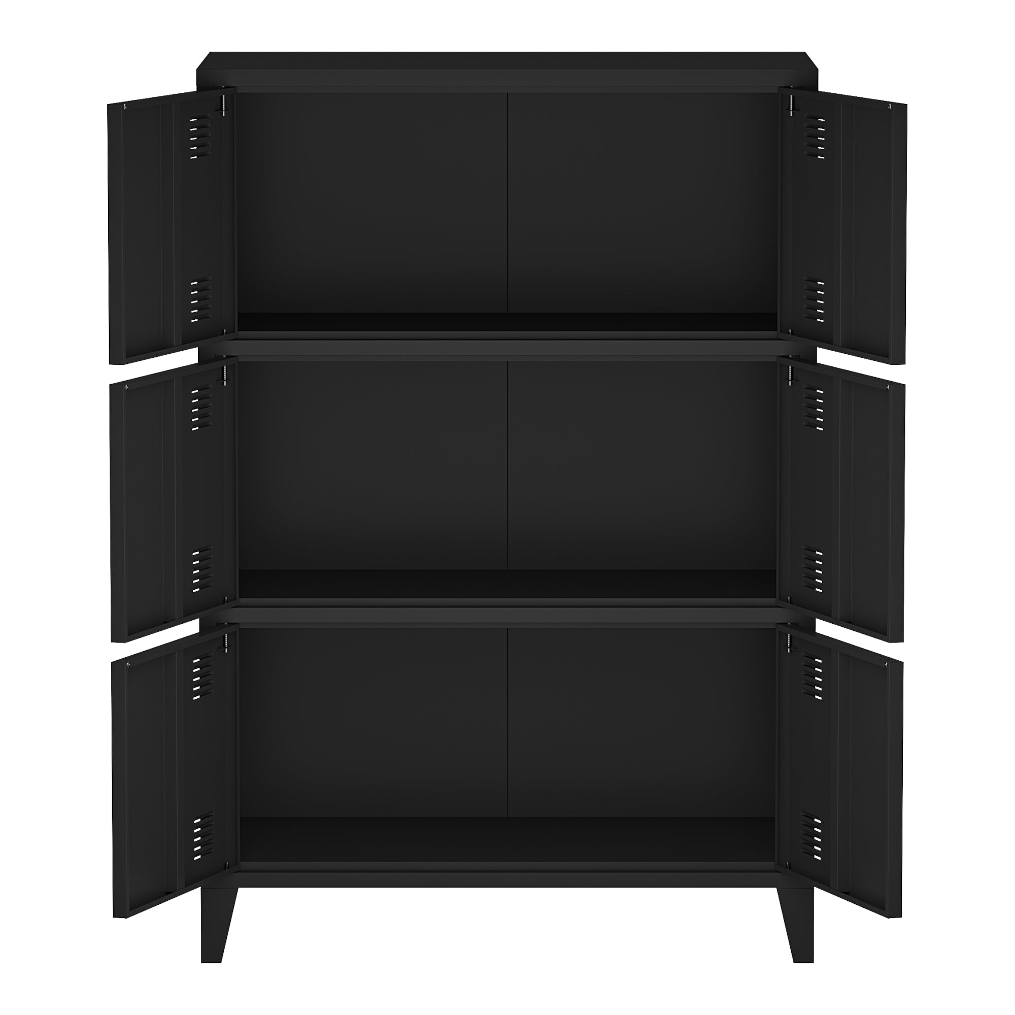 Armadio Hamina Mobile in Acciaio per Archivio 113 x 80 x 40 cm Nero [en.casa]