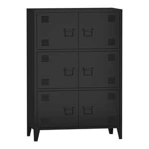 Armadio Hamina Mobile in Acciaio per Archivio 113 x 80 x 40 cm Nero [en.casa]