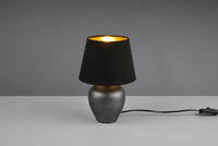 Lampada ABBY nichel anticato e paralume nero/oro R50601002