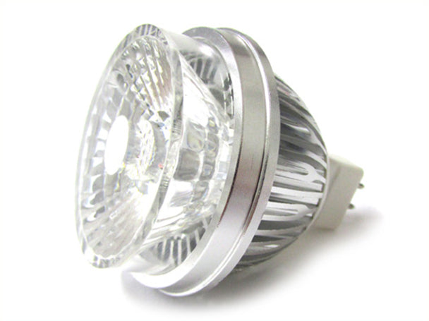 Lampada Faretto LED Dicroica MR16 GU5.3 COB 5W Bianco Freddo 12V Con Lente Fisheye