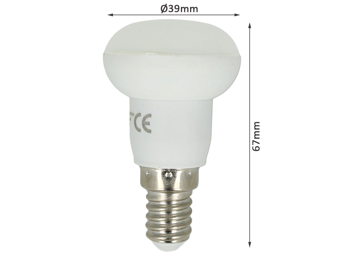 Lampada Faretto LED E14 R39 3W=25W Bianco Freddo Ghiaccio 6400K 220V Diametro 39mm SKU-21212