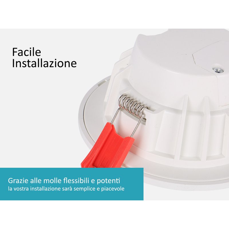 Lampada Faretto Led Da Incasso 10W CCT Dimmerabile Carcassa Nera 2700K 4000K 6000K 3 In 1 Diametro 110mm