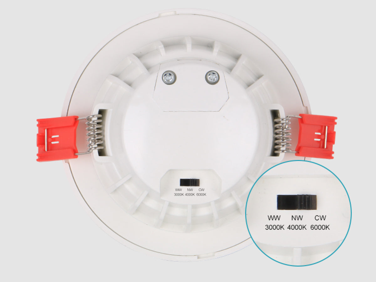 Lampada Faretto Led Da Incasso 10W CCT Dimmerabile Triac Dimmer 2700K 4000K 6000K 3 In 1 Diametro 110mm Carcassa Bianca