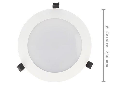 Lampada Faro Led Incasso Da Soffitto 38W Bianco Caldo Rotondo Per Negozio Diametro 230mm IP44