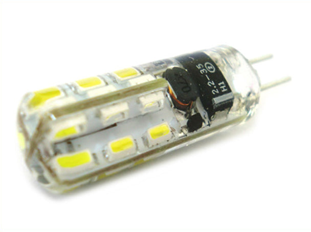 Lampada LED Bispina G4 24 SMD 3014 DC/AC 12V Con Silicone Bianco Neutro 4000K