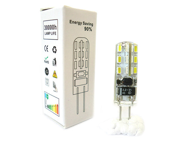 Lampada LED Bispina G4 24 SMD 3014 DC/AC 12V Con Silicone Bianco Neutro 4000K